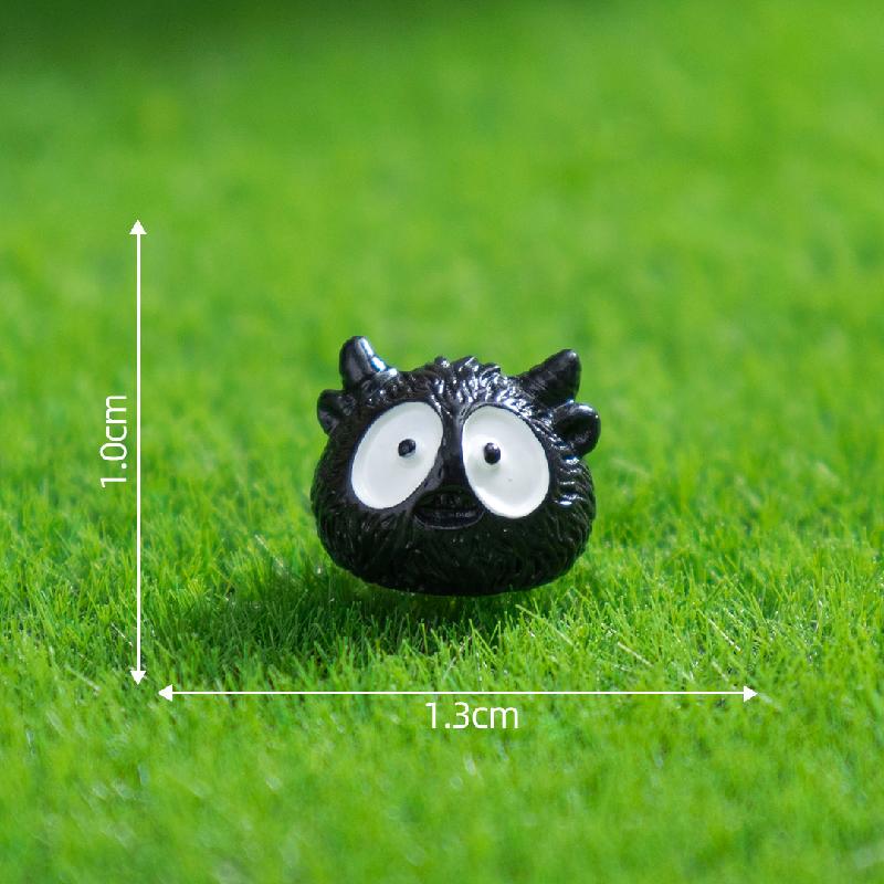 跨境新品微景观创意黑色小怪兽萌粒 DIY装饰品配件迷你树脂小摆件