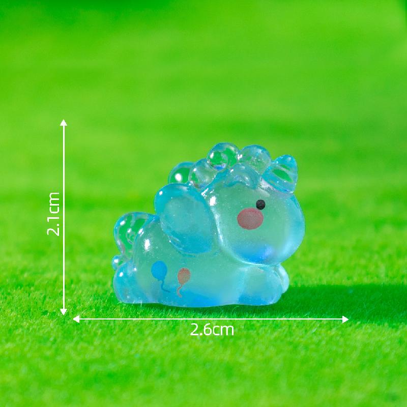 跨境新品微景观创意夜光趴趴独角兽公仔 DIY装饰品配件迷你小摆件