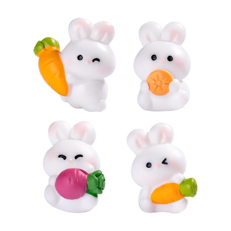 Thỏ & cà rốt mini – Mô hình thỏ dễ thương, trang trí vườn cảnh, bàn làm việc (M-1371)