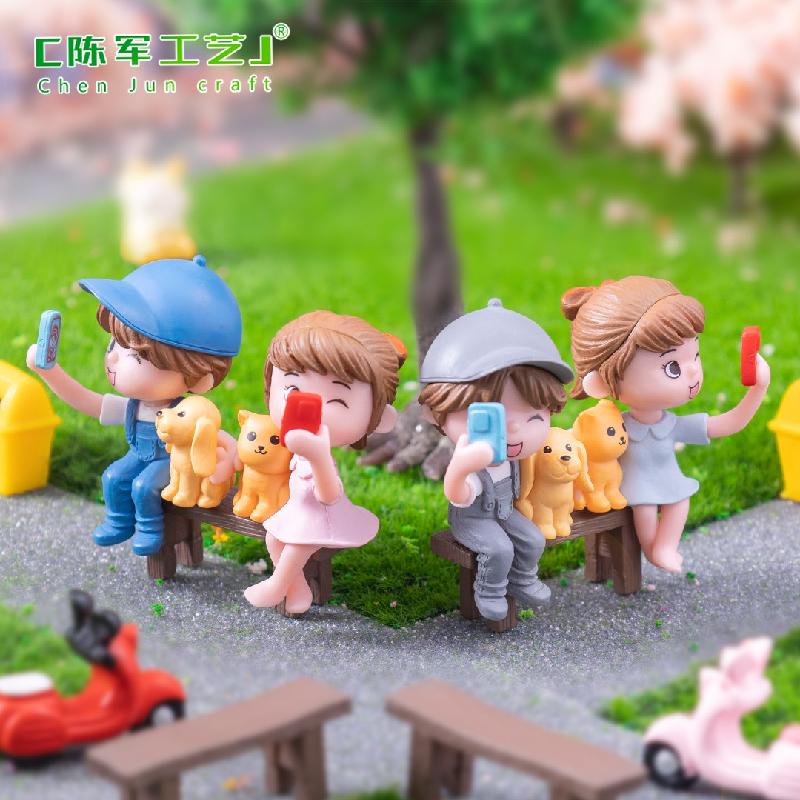 微景观创意自拍情侣男孩女孩公仔 DIY装饰品挂配件迷你桌面小摆件