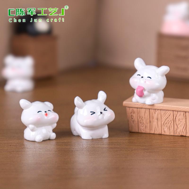 微景观创意可爱小白狗公仔萌粒 DIY装饰品配件迷你车载桌面小摆件