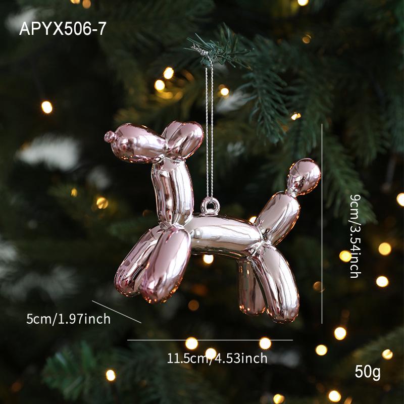 Móc treo Giáng Sinh màu hồng phong cách ins, cây thông Noel mini 3D, decor cửa sổ phòng khách, bàn làm việc