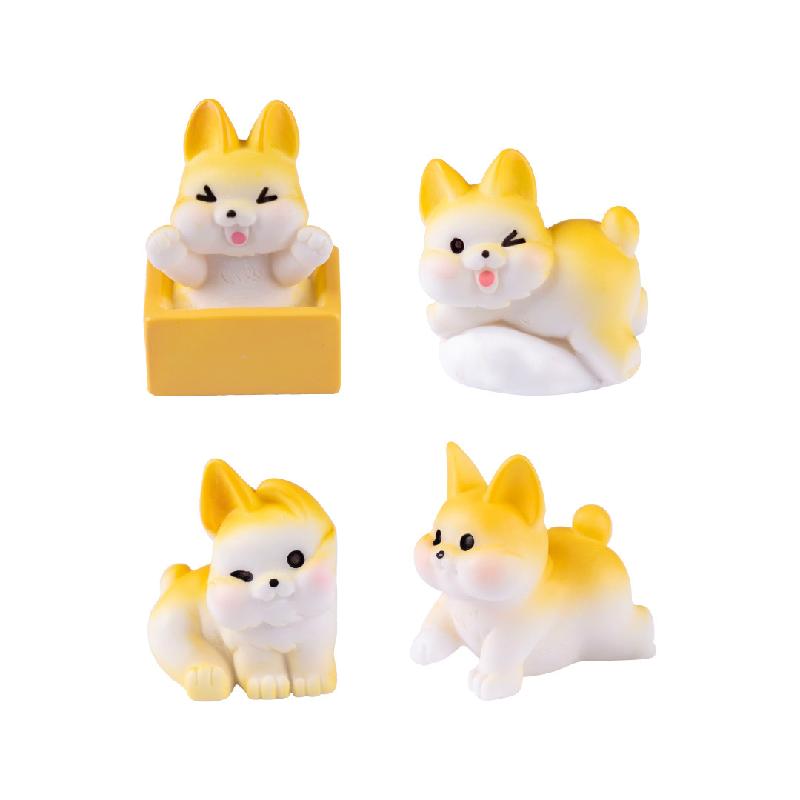 微景观创意可爱胖胖小柯基公仔萌粒 娃娃屋diy装饰品挂配件小摆件