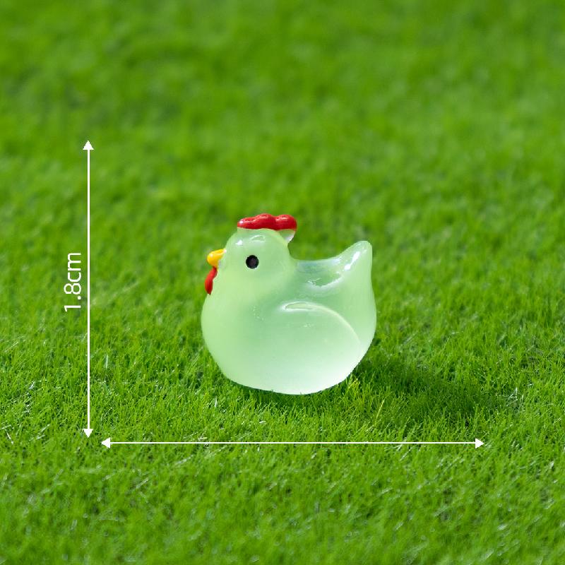 微景观创意夜光小公鸡萌粒公仔园艺造景 DIY装饰品配件迷你小摆件