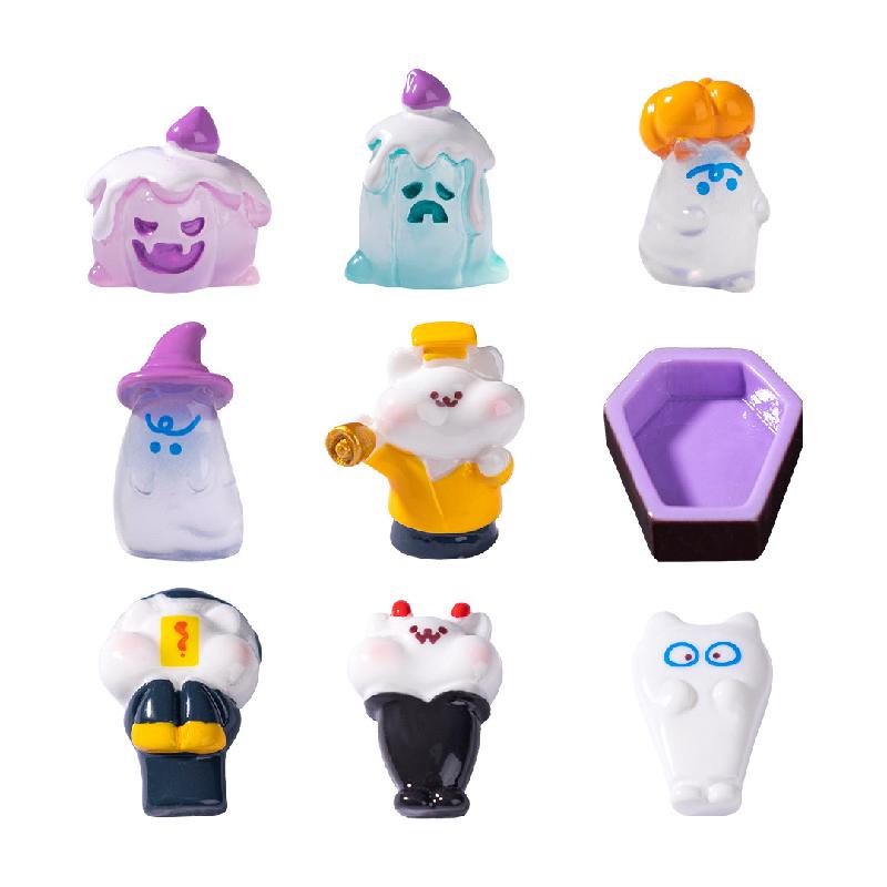 跨境新品微景观棺材僵尸萌粒万圣节造景 DIY装饰品配件迷你小摆件