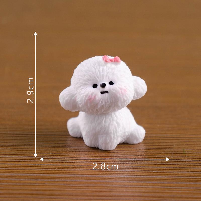 微景观创意可爱白色小狗摇粒绒娃娃屋 DIY装饰配件迷你桌面小摆件
