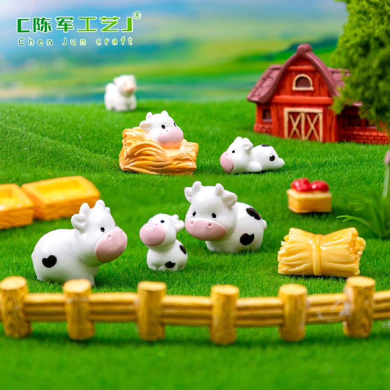 微景观创意可爱牛牛一家园艺造景 DIY装饰品挂配件迷你桌面小摆件