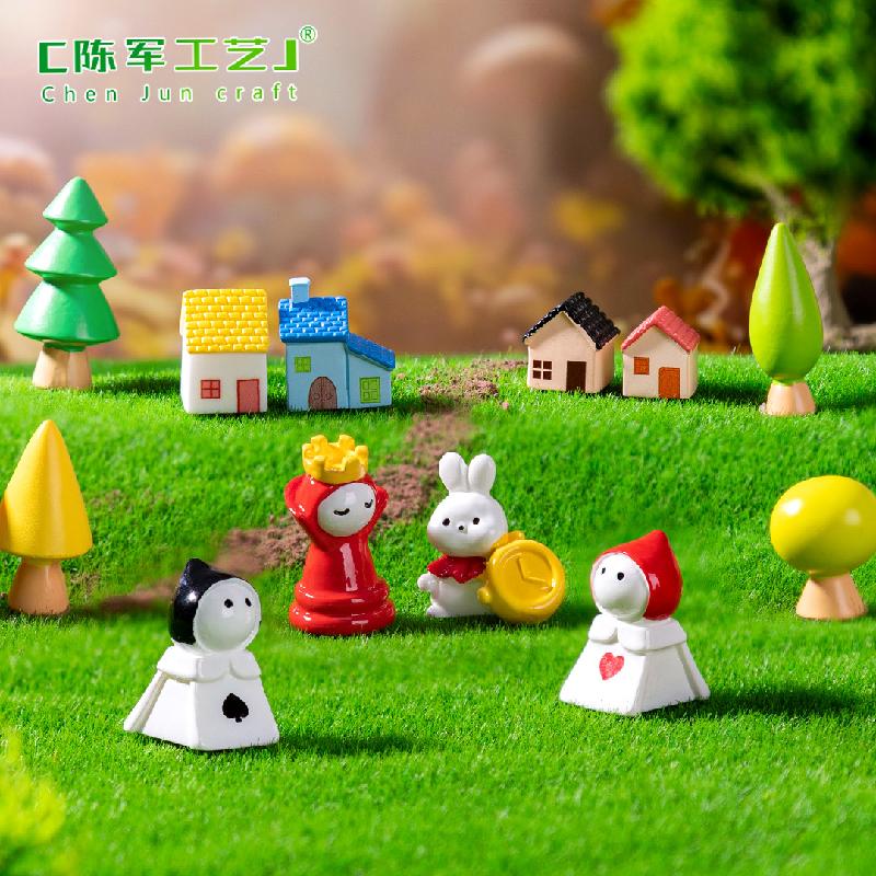 跨境微景观创意房子小树棋子园艺造景 DIY装饰品挂配件迷你小摆件