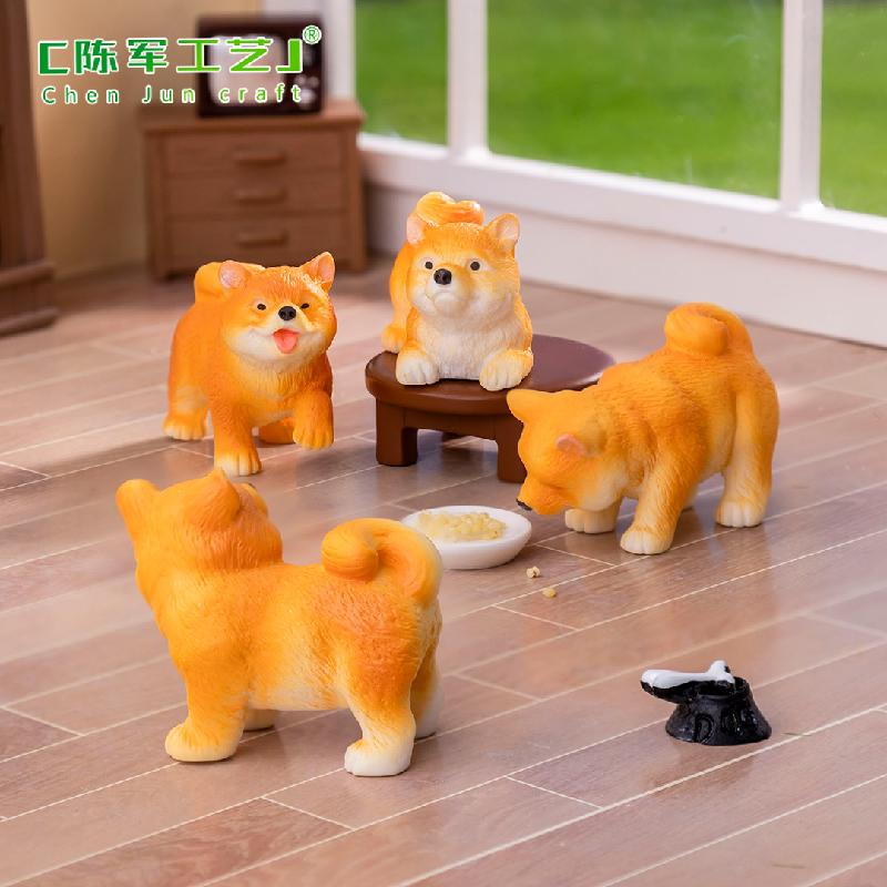 Chó Shiba Inu mini đáng yêu - phụ kiện trang trí DIY, mô hình chó con cho xe ô tô và trang trí bàn nhỏ (ZC-1382)