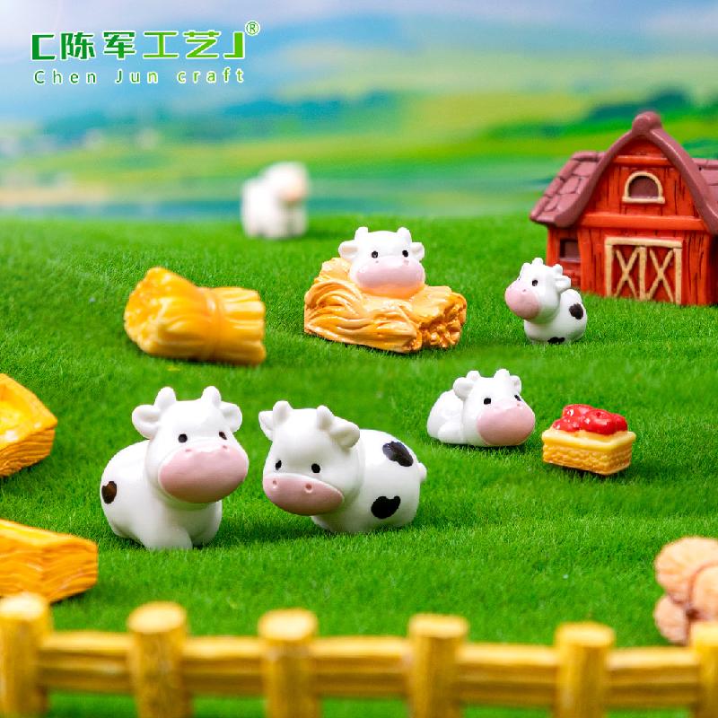 微景观创意可爱牛牛一家园艺造景 DIY装饰品挂配件迷你桌面小摆件