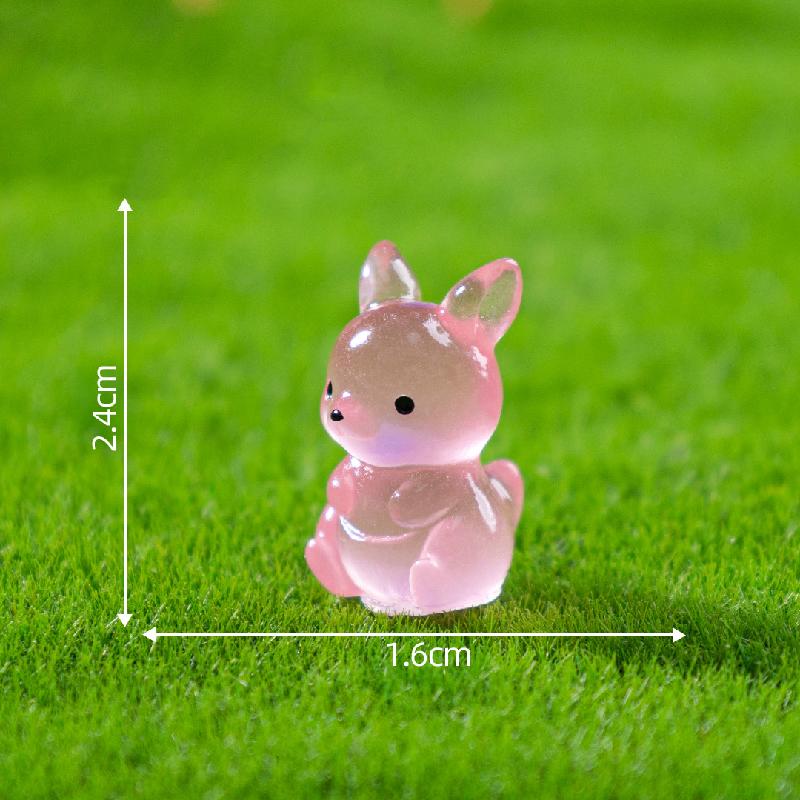 微景观创意夜光袋鼠萌粒园艺造景 DIY装饰品挂配件迷你桌面小摆件