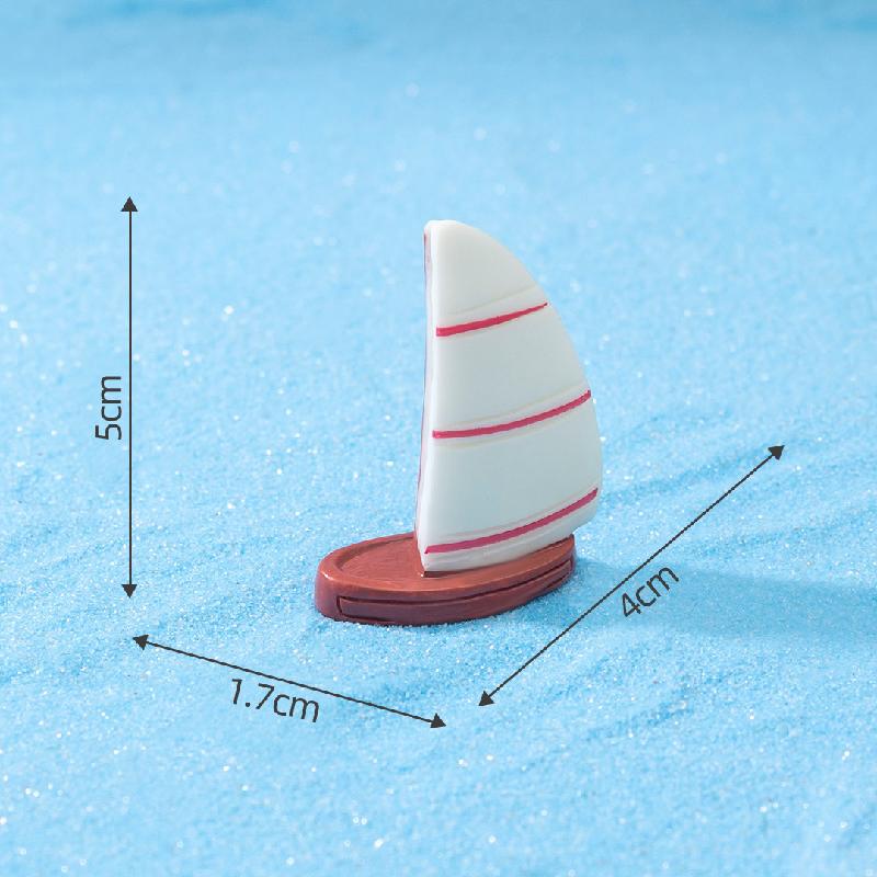 Thuyền buồm Địa Trung Hải resin trang trí cây mọng nước (ZC-653)