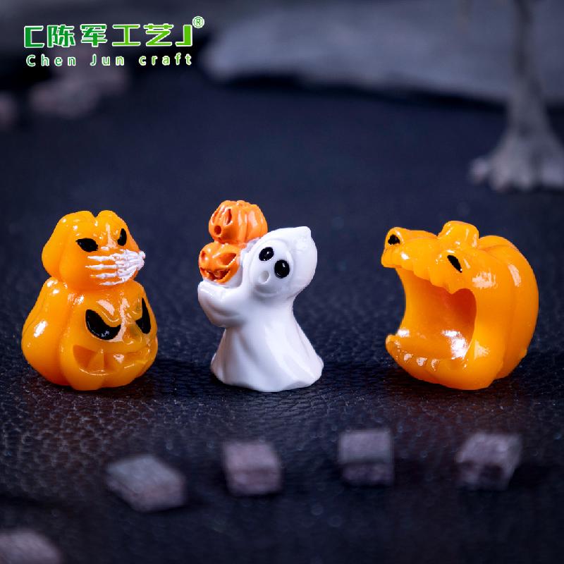 跨境外贸微景观创意南瓜幽灵万圣节造景 DIY装饰品配件迷你小摆件
