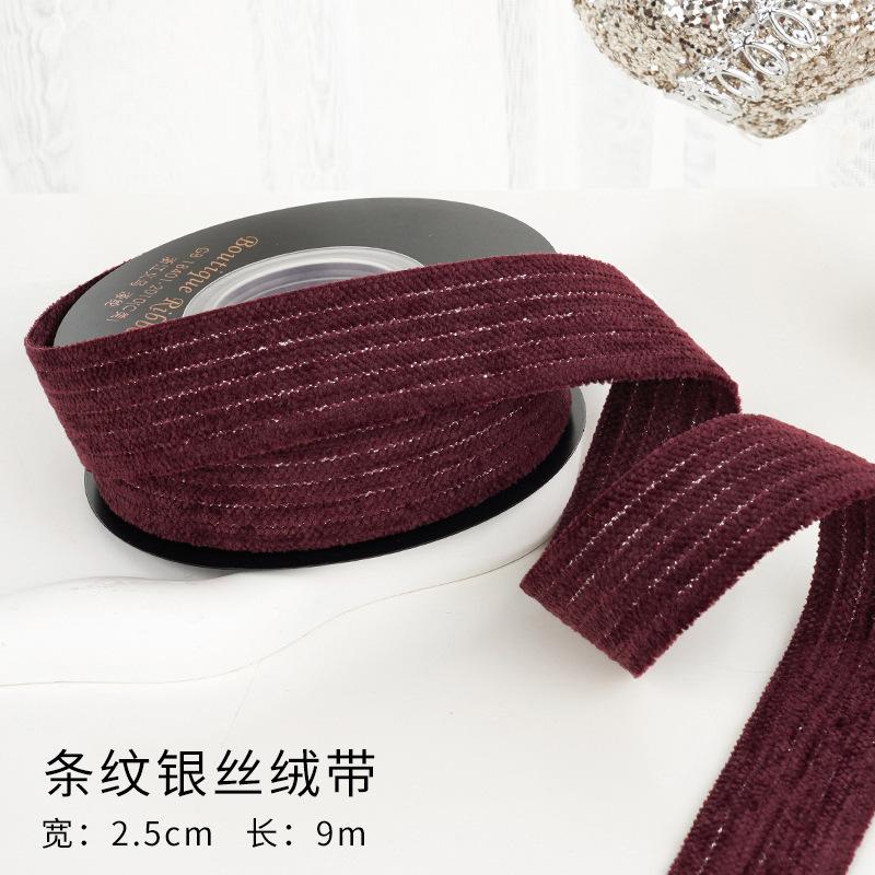 Ruy băng đỏ rượu vang, dây lụa nhung cao cấp, gói quà, buộc hoa, trang trí Noel sang trọng và tinh tế