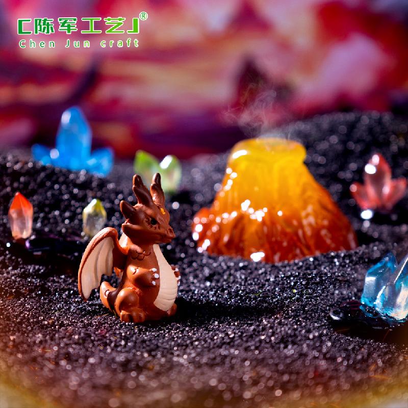 跨境外贸微景观创意夜光水晶喷火龙公仔 DIY装饰品配件迷你小摆件