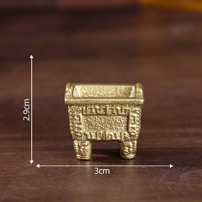 微景观创意仿真博物馆文物四羊方尊 DIY装饰品配件迷你挖宝小摆件