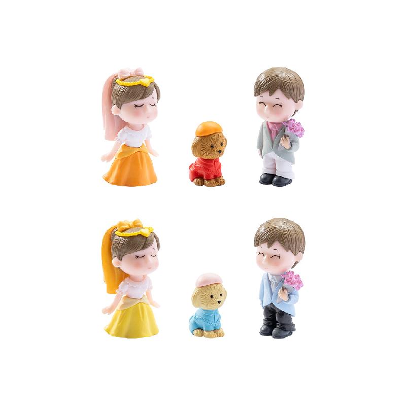 Tiểu cảnh cặp đôi váy cưới mini trang trí cầu pha lê (ZC-1166)