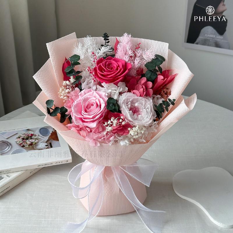 Bó hoa hồng vĩnh cửu quà tặng giáo viên Valentine Thất Tịch (HK-14)