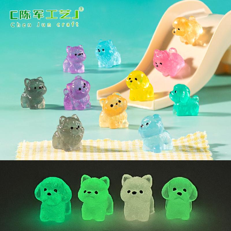 跨境微景观创意夜光简单小狗公仔 DIY装饰品挂配件迷你微缩小摆件