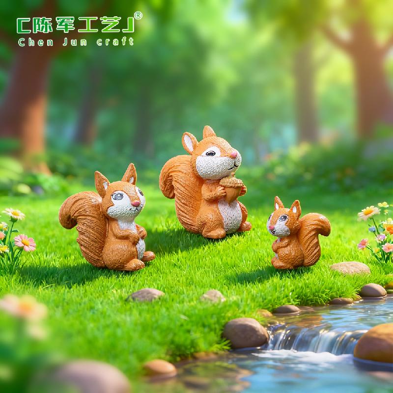 Tiểu cảnh sóc nhỏ, phụ kiện trang trí cây cảnh và móc khóa (ZC-395)
