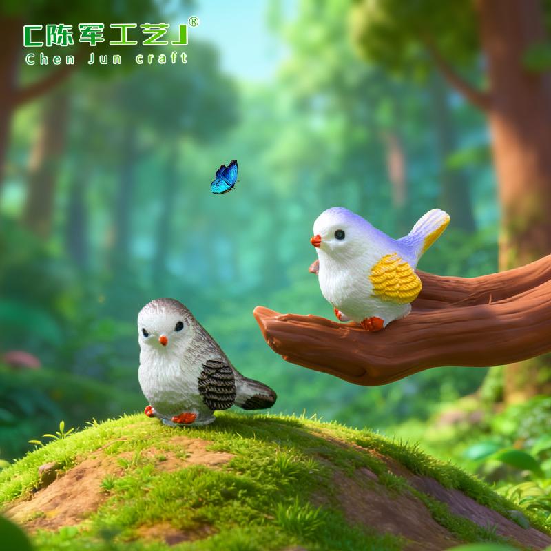 Tiểu cảnh chim nhỏ, phụ kiện trang trí cây cảnh nhựa (ZC-163)