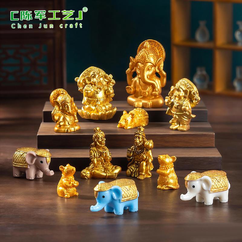Tượng Thần Và Voi Trắng Đông Nam Á Mini (PK-475)