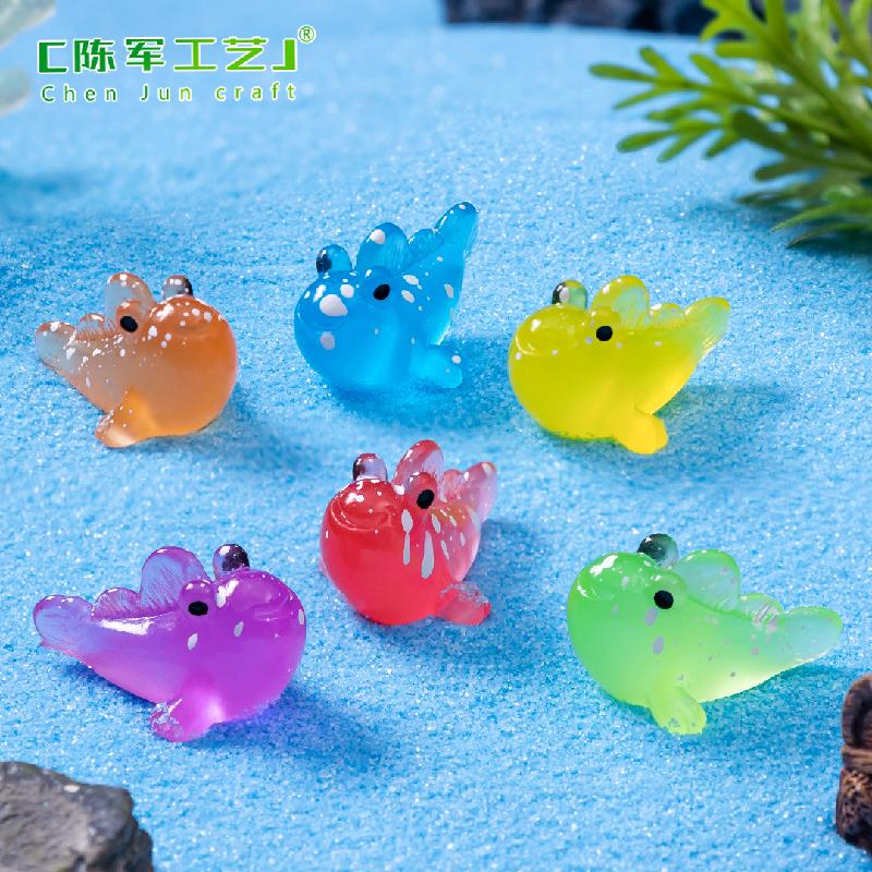 微景观创意夜光弹涂鱼公仔海洋沙滩造景 DIY装饰品配件迷你小摆件