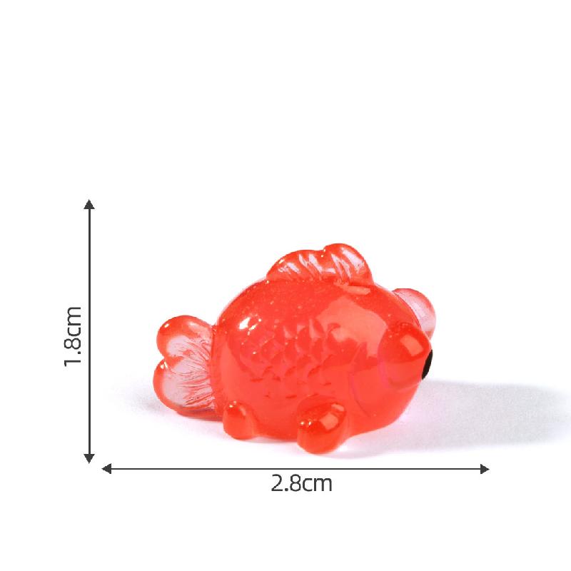 微景观夜光创意夜光小金鱼萌粒鱼缸造景 DIY装饰品配件迷你小摆件