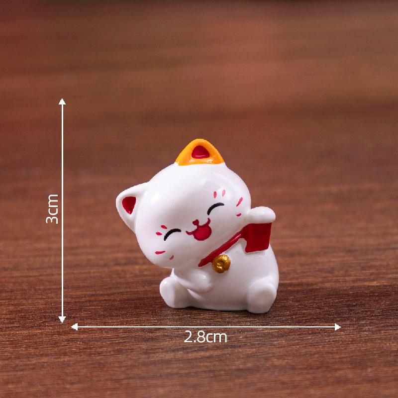 微景观创意新年招财猫萌粒公仔 DIY装饰品配件迷你车载桌面小摆件