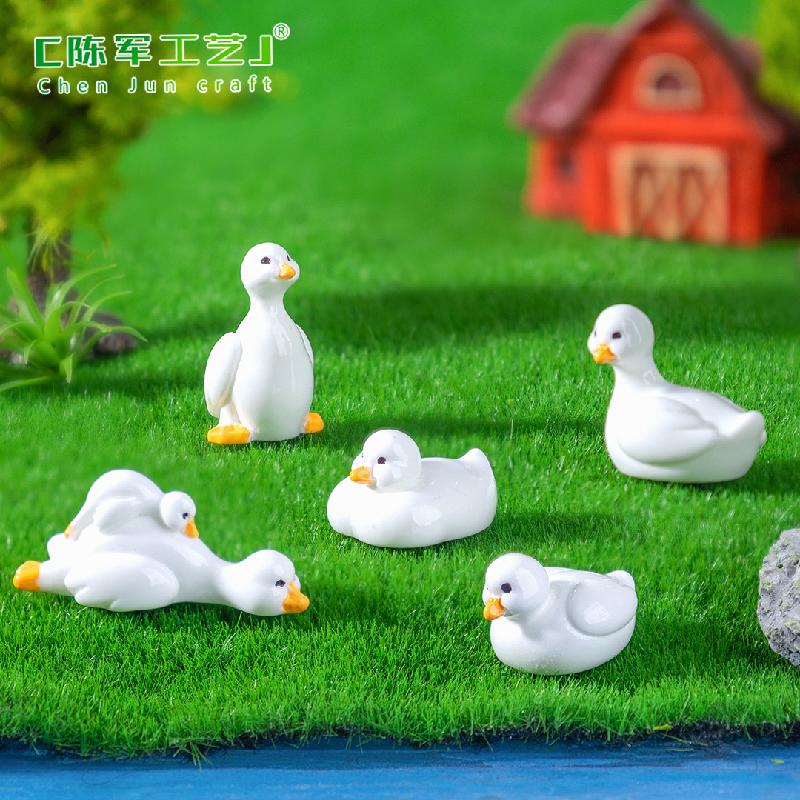 微景观创意可爱白白胖胖小鸭子园艺造景 DIY装饰品配件迷你小摆件
