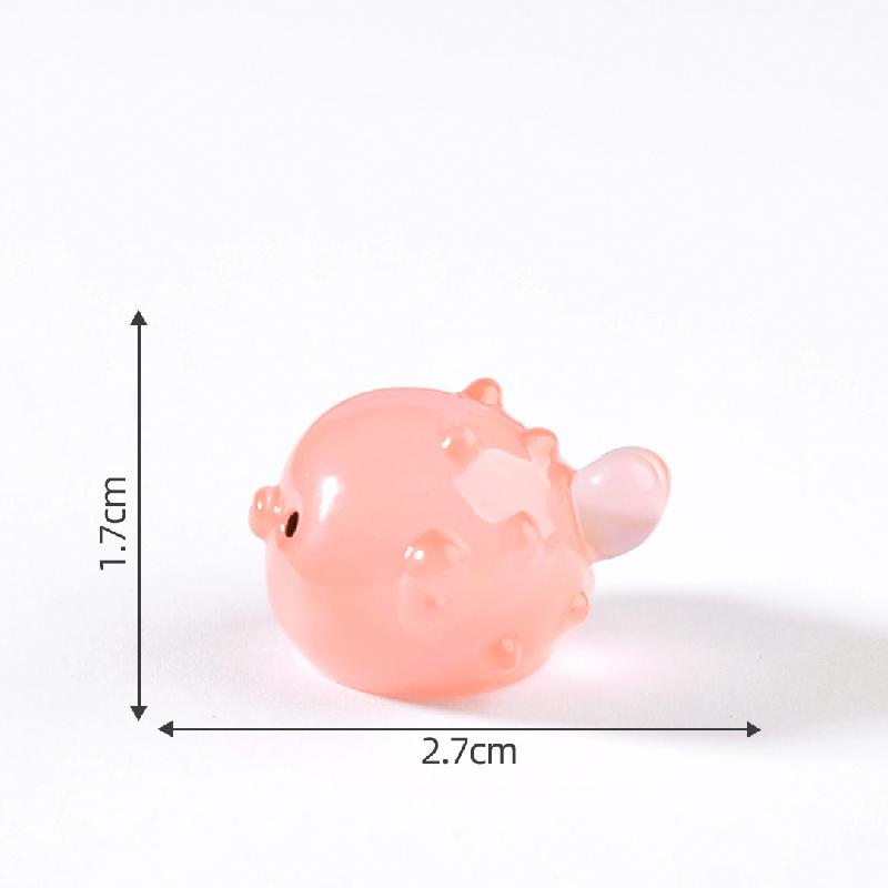 微景观创意可爱夜光胖胖河豚萌粒 DIY装饰品挂配件迷你树脂小摆件