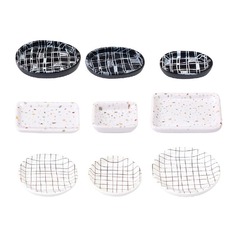 Đĩa Hoa Văn Kẻ Ô Mini Nhà Búp Bê DIY (PK-832)