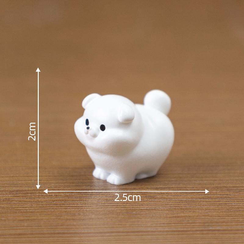 微景观创意可爱胖胖小白狗萌粒公仔 DIY装饰品配件迷你桌面小摆件