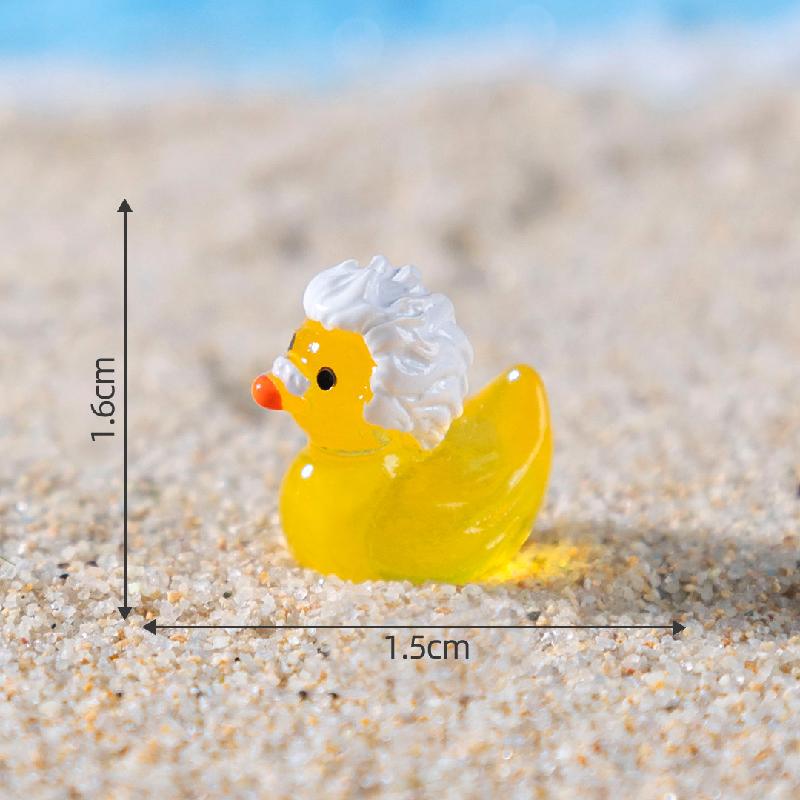 跨境新品微景观创意夜光百变小黄鸭公仔DIY装饰品配件树脂小摆件