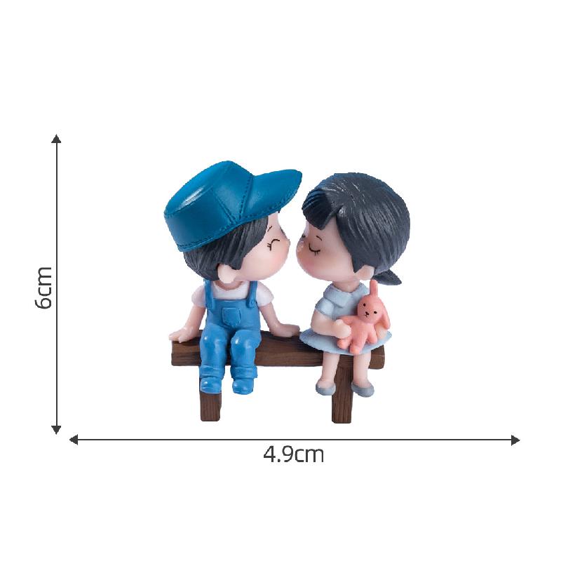 Tiểu cảnh ghế đôi, trang trí chậu cây cặp đôi DIY mini (ZC-266)