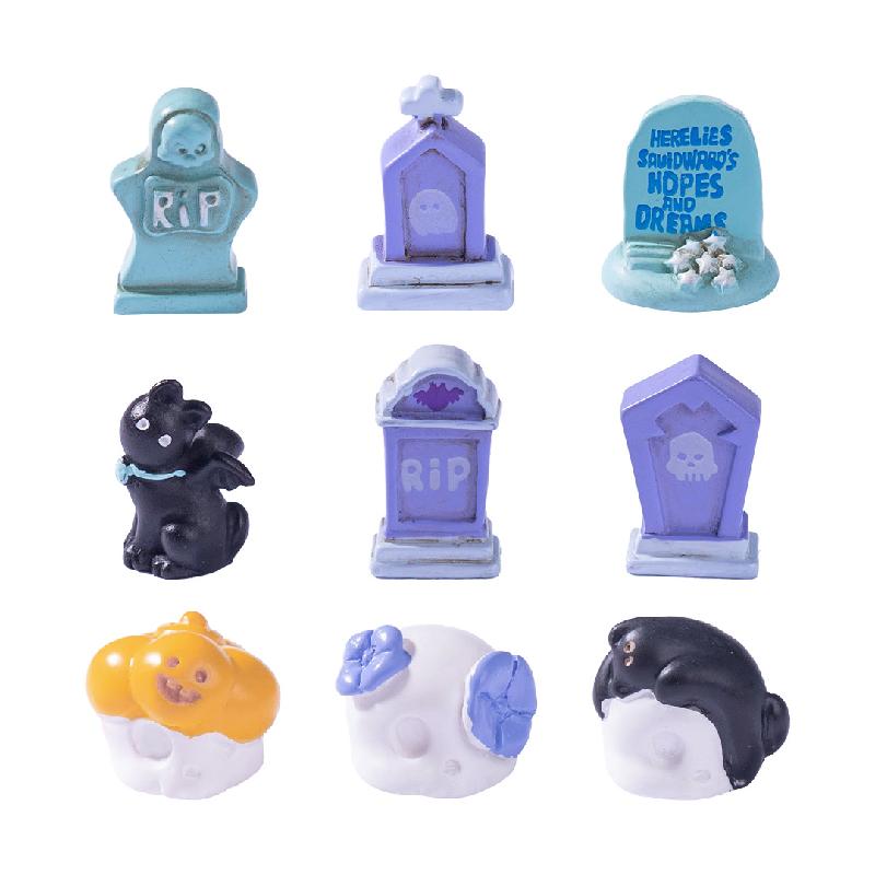 跨境外贸微景观创意万圣节骷髅节日造景 DIY装饰品配件迷你小摆件