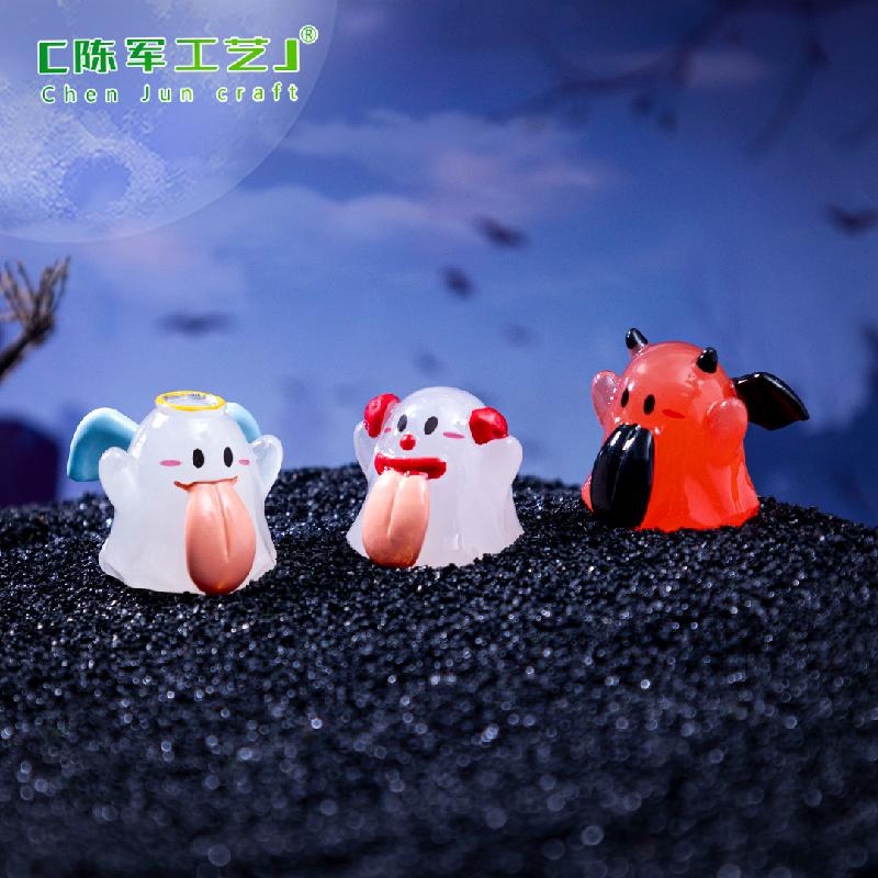 跨境外贸微景观创意夜光大舌头幽灵万圣造景 DIY装饰品配件小摆件