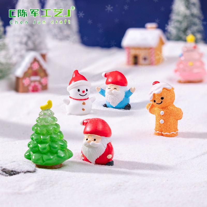 跨境外贸微景观创意圣诞老人小鹿DIY装饰品挂配件迷你桌面小摆件