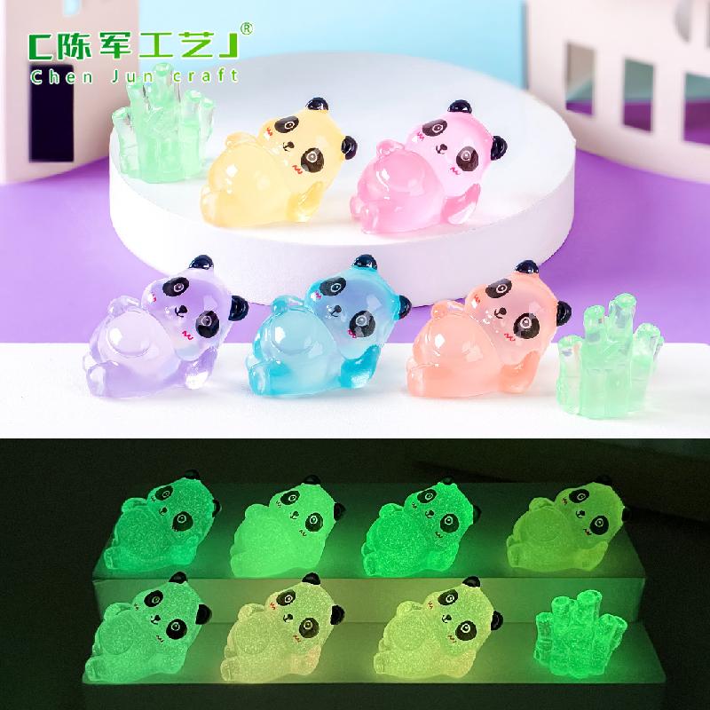 Gấu trúc phát sáng resin mini trang trí xe và bàn DIY (ZC-916)