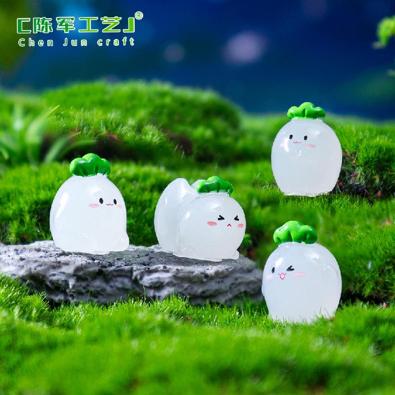 跨境微景观创意可爱夜光萝卜精灵萌粒公仔 DIY装饰配件迷你小摆件