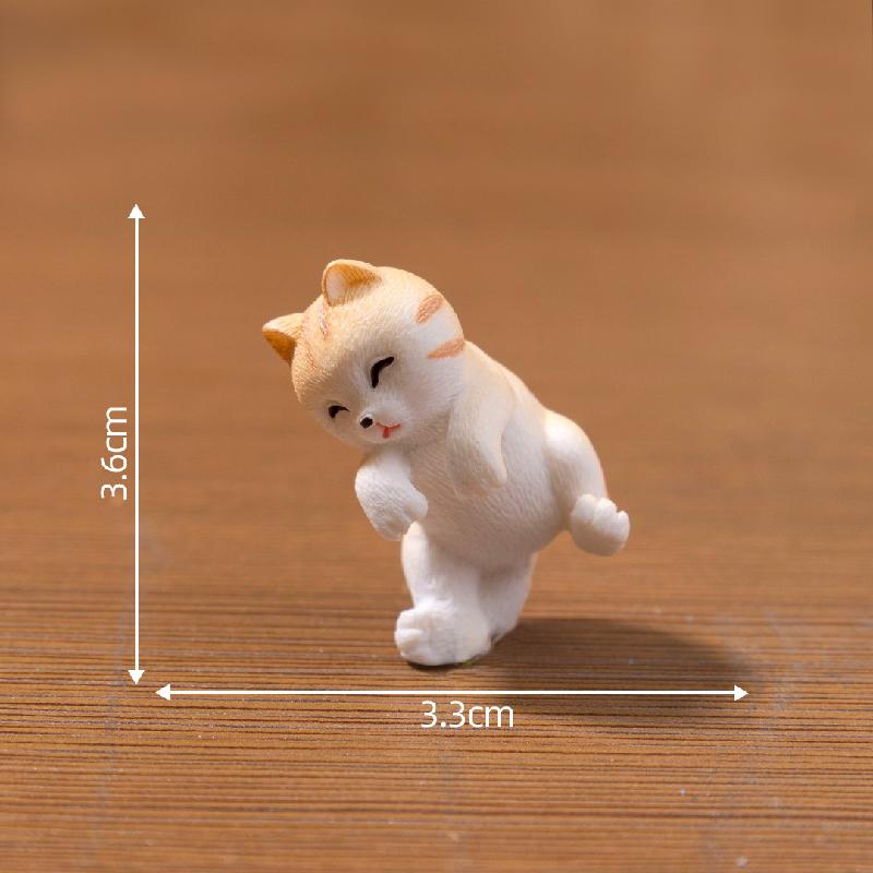 微景观创意可爱调皮捞鱼小花猫娃娃屋 DIY装饰配件迷你微缩小摆件