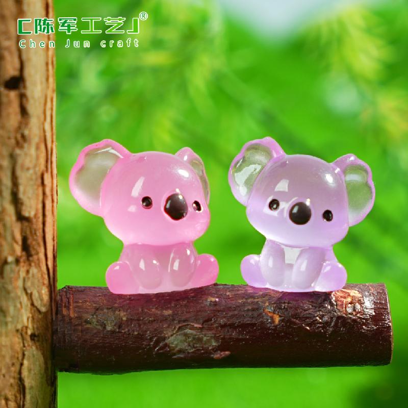 跨境外贸微景观创意夜光考拉动物园艺造景 DIY装饰配件迷你小摆件