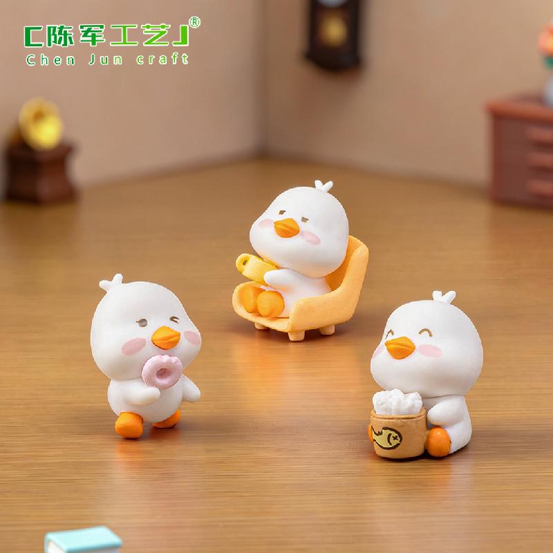Tiểu cảnh vịt nhỏ vui vẻ, phụ kiện trang trí nhà búp bê (ZC-336)