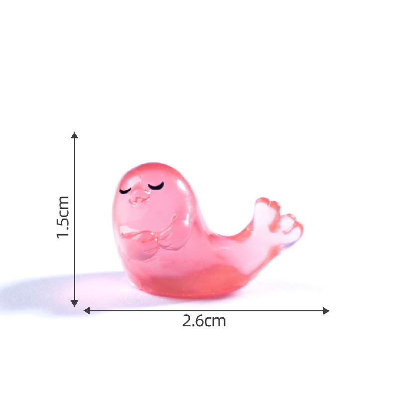 跨境新品微景观创意夜光海豹公仔 DIY装饰品挂配件迷你树脂小摆件