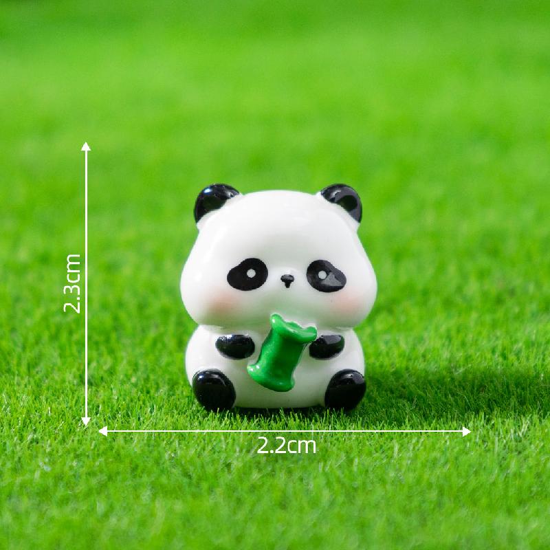 微景观创意可爱植绒公仔肉肉小熊猫萌粒 DIY装饰品配件迷你小摆件