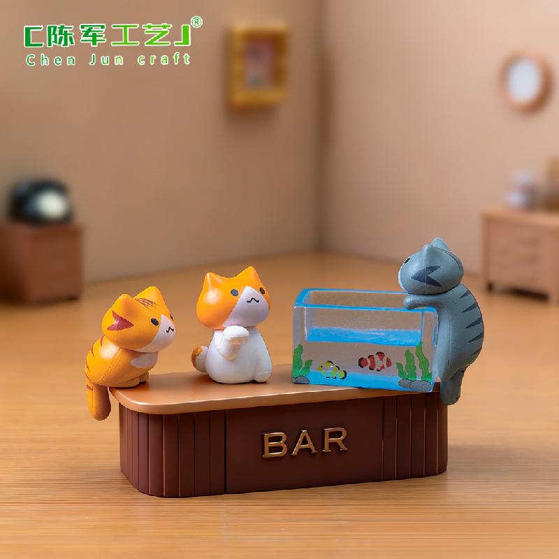 Tiểu cảnh mèo ngước nhìn dễ thương trang trí DIY (ZC-955)