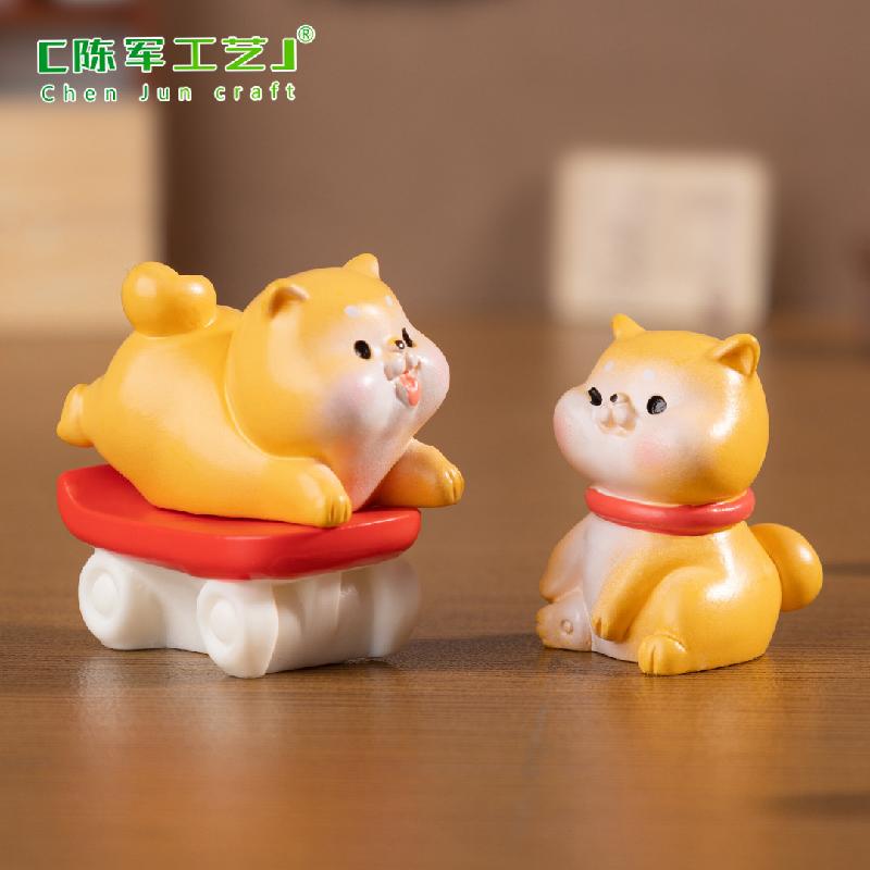 微景观创意可爱调皮小狗娃娃屋 DIY装饰品配件迷你车载桌面小摆件