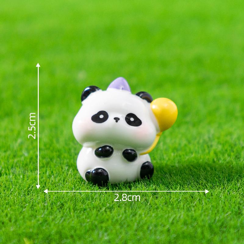 微景观创意可爱植绒公仔肉肉小熊猫萌粒 DIY装饰品配件迷你小摆件