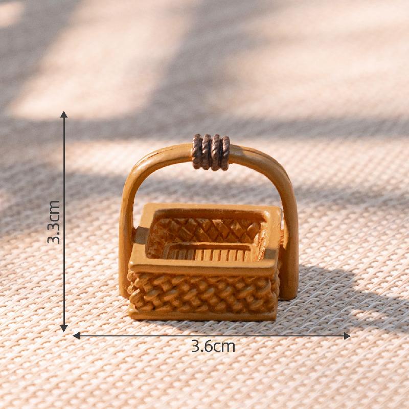 微景观创意古风食盒篮子模型 娃娃屋diy装饰品配件微缩迷你小摆件