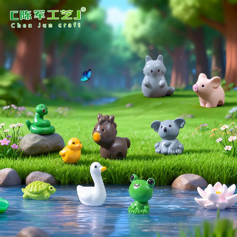 Tiểu cảnh ếch và vịt vàng nhỏ, trang trí đáng yêu mini (ZC-24)